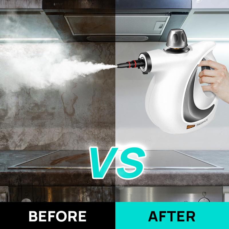 Redhut [2026] Handheld Pressurized Multifunctional Steam Cleaner, equipped with 12 accessories, powerful and efficient.